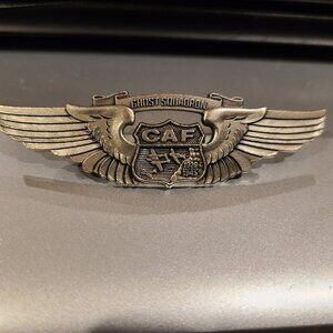 RARE Authentic CAF Ghost Squadron US Commemorative Air Force Medal Wings Pin 80s